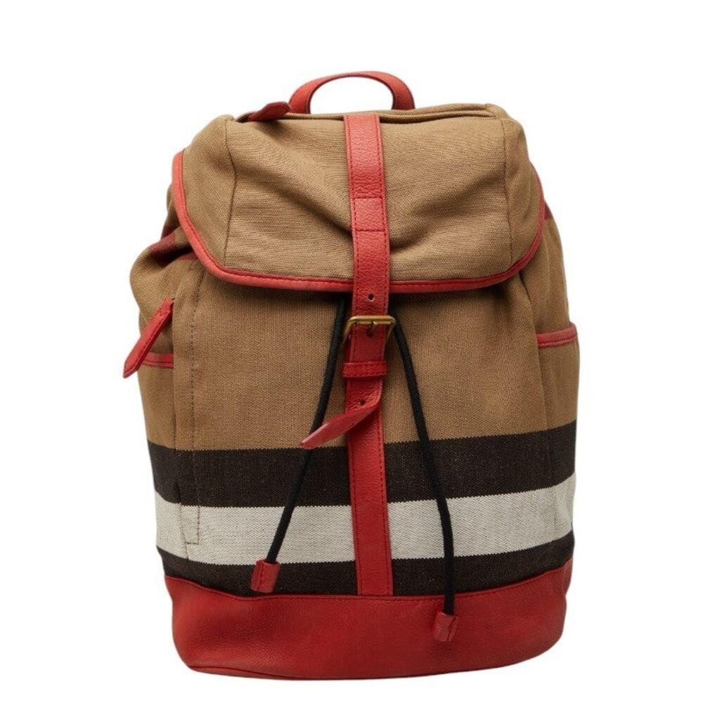 Burberry Check Canvas Leather Backpack Multicolor